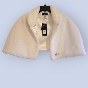 White Faux Fur Capelet